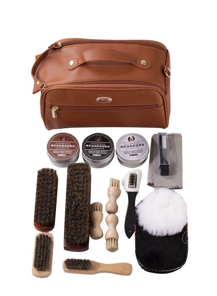 general 20-Piece Leather Shoe Care Kit: Shoe Polish, Brush, Shoehorn, Sheepskin Conditioning Oil, and Cleaning Tools for Polishing and Maintaining Shoes and Leather Goods - Image 1